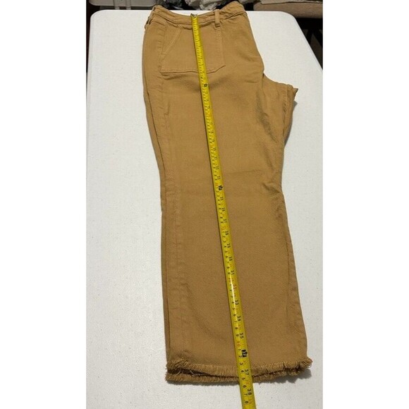 Torrid Feel The Fit 20R Tan Brown Stretch Denim Button Fly Cropped Raw Hem Pants - Picture 10 of 16